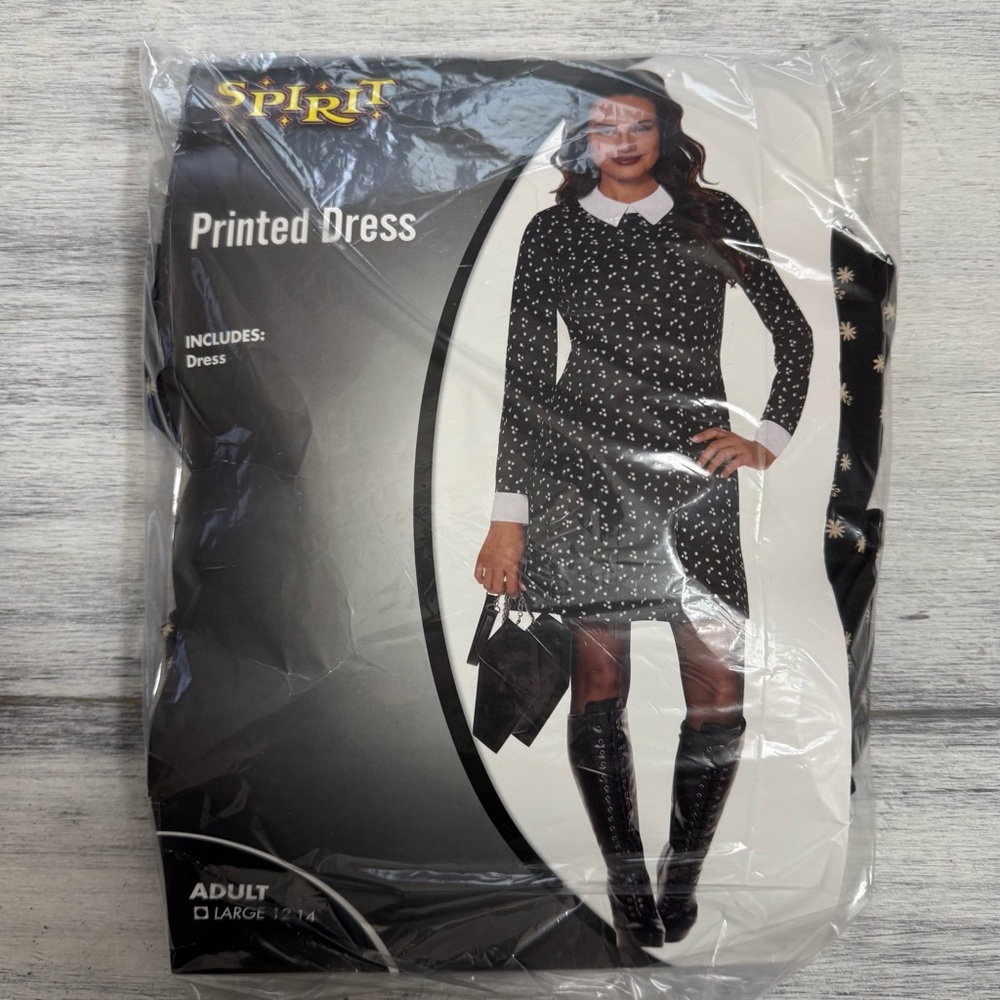 Spirit Black Printed dress costume size large